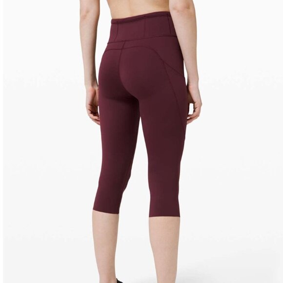 Lululemon Fast and Free Crop II 19" *Non-Reflective Cassis - Picture 6 of 6